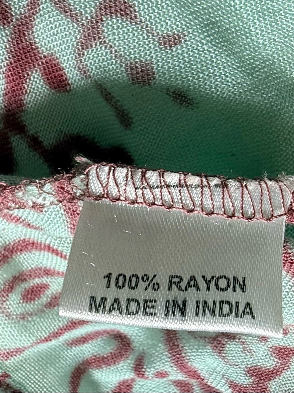 Rhea Costa Mint Green Crop Top with Pink Print Accents